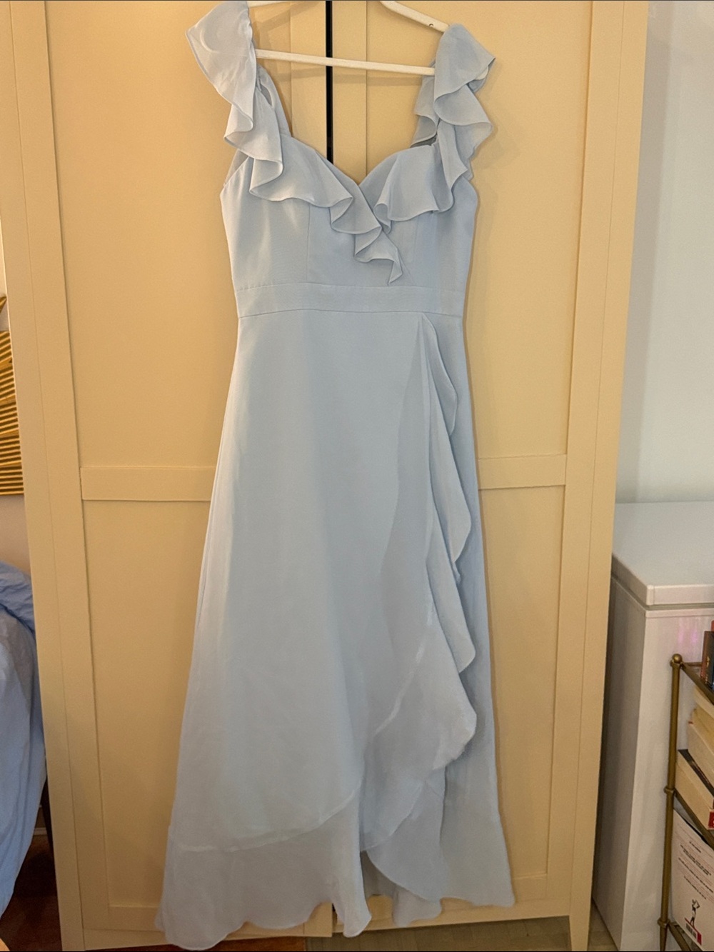 Revelry Light Blue Ruffle Maxi Dress